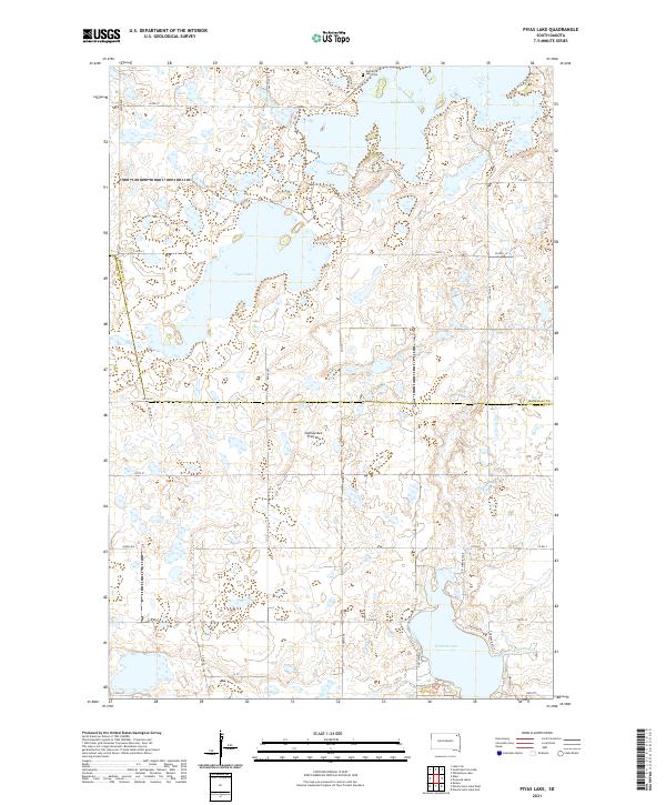 Piyas Lake, SD — USGS 7.5-minute topo (2021)