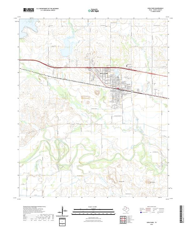 Iowa Park, TX — USGS 7.5-minute topo (2022)