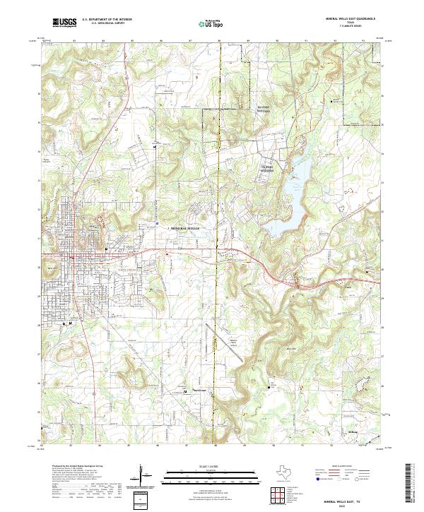 Mineral Wells East, TX — USGS 7.5-minute topo (2022)