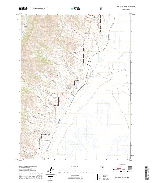 Ruby Valley School, NV — USGS 7.5-minute topo (2021)