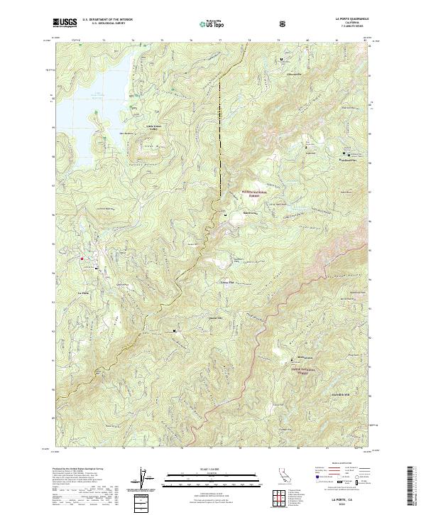 La Porte, CA — USGS 7.5-minute topo (2022)