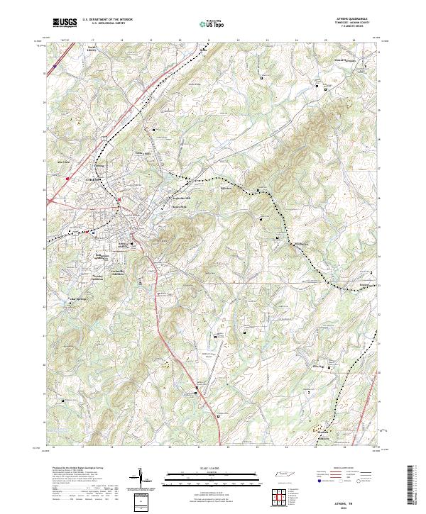 Athens, TN — USGS 7.5-minute topo (2022)