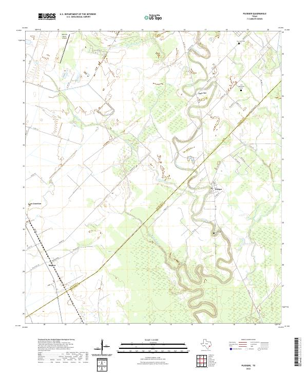 Pledger, TX — USGS 7.5-minute topo (2022)