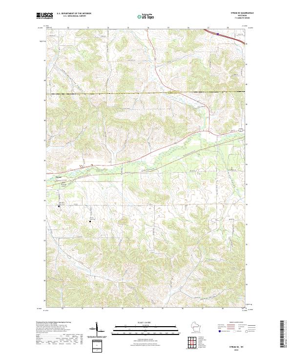 Strum SE, WI — USGS 7.5-minute topo (2022)