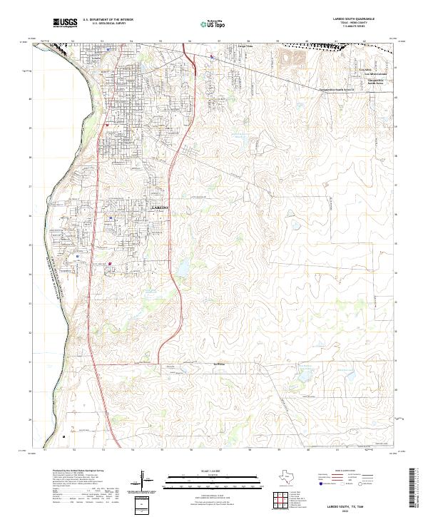 Laredo South, TX,TAM, US — USGS 7.5-minute topo (2022)