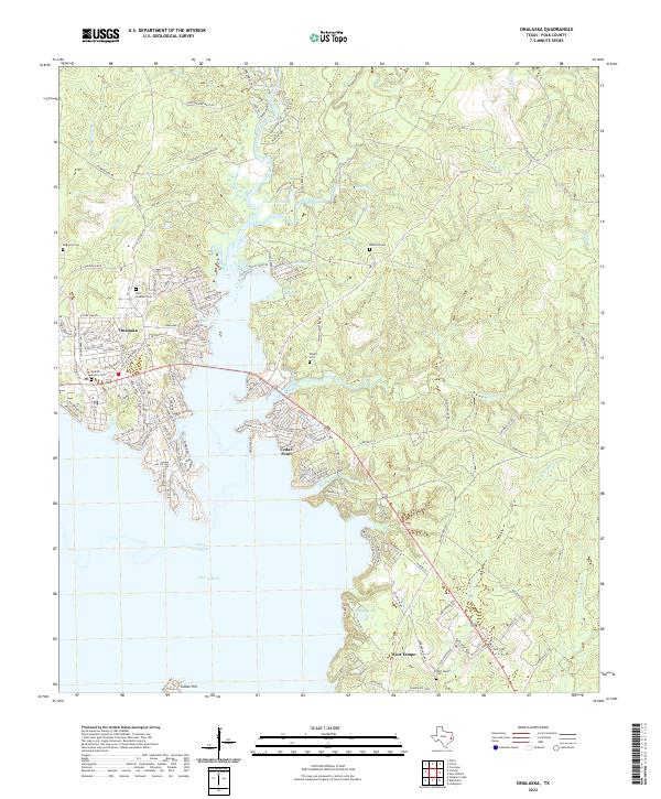 Onalaska, TX — USGS 7.5-minute topo (2022)