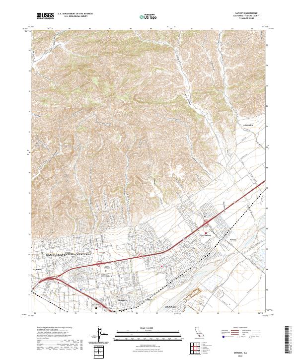 Saticoy, CA — USGS 7.5-minute topo (2022)