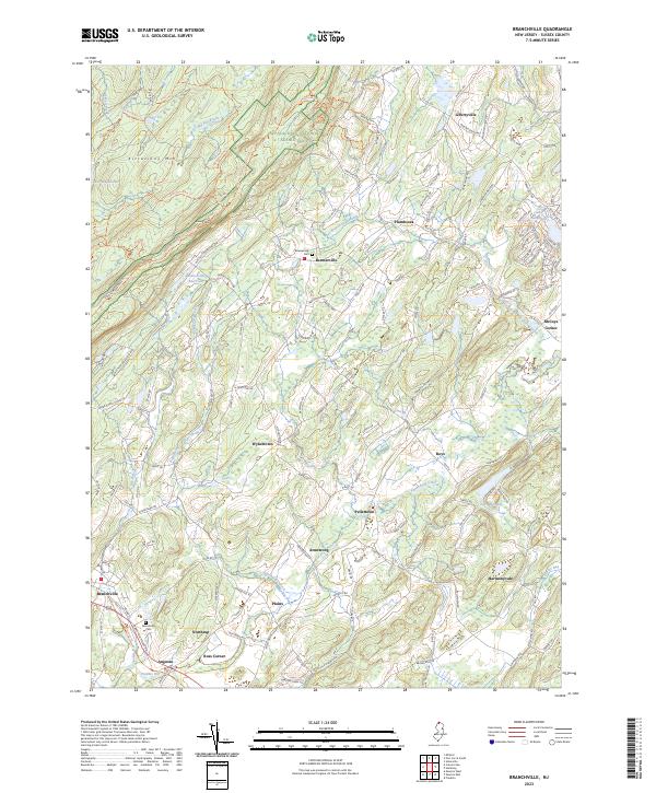 Branchville, NJ — USGS 7.5-minute topo (2023)