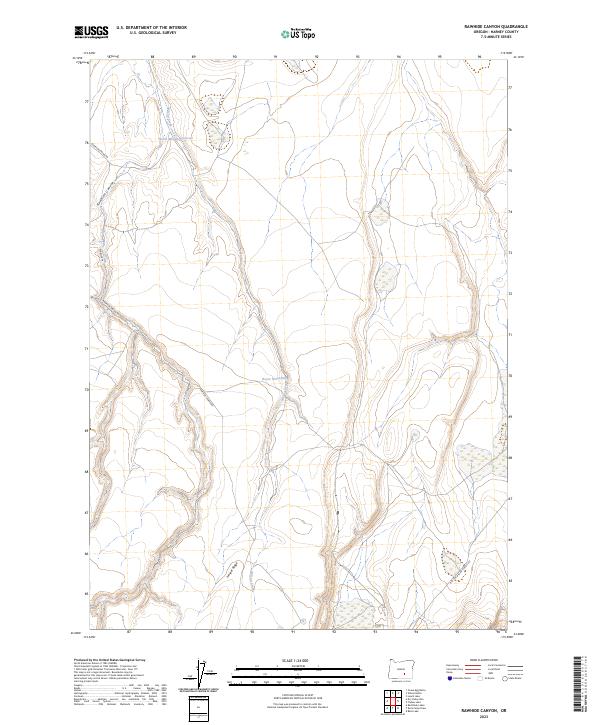 Rawhide Canyon, OR — USGS 7.5-minute topo (2023)