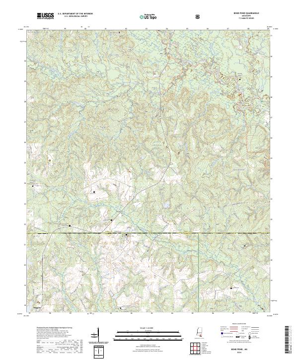 Bond Pond, MS — USGS 7.5-minute topo (2024)