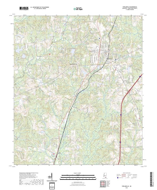 Poplarville, MS — USGS 7.5-minute topo (2024)