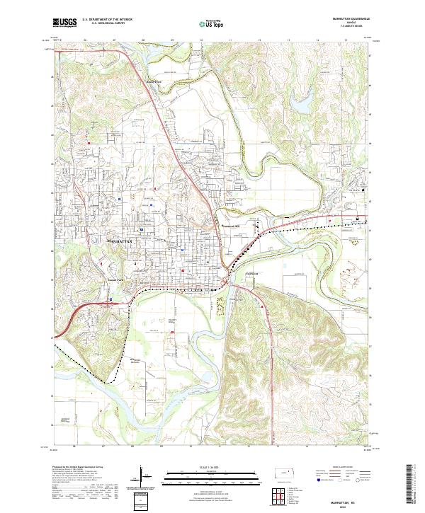 Manhattan, KS — USGS 7.5-minute topo (2022)
