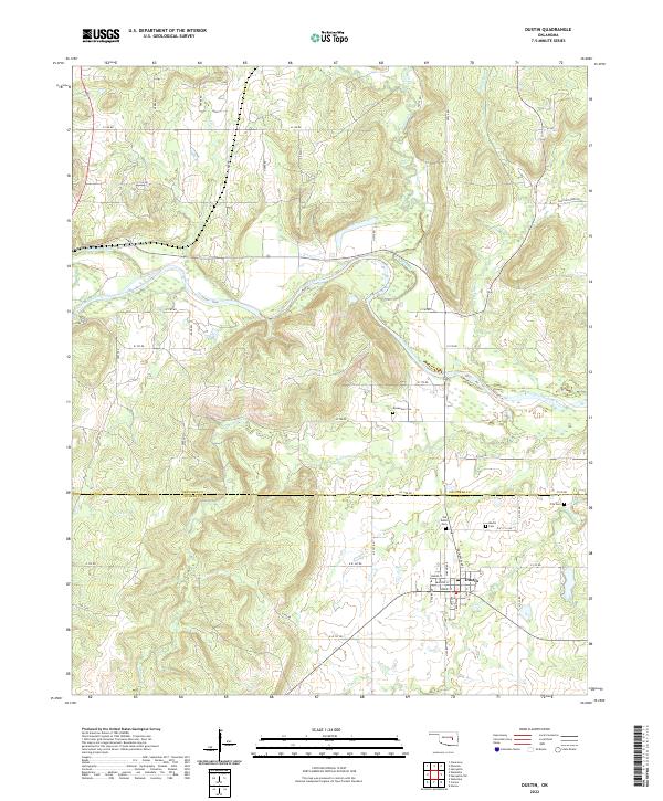 Dustin, OK — USGS 7.5-minute topo (2022)