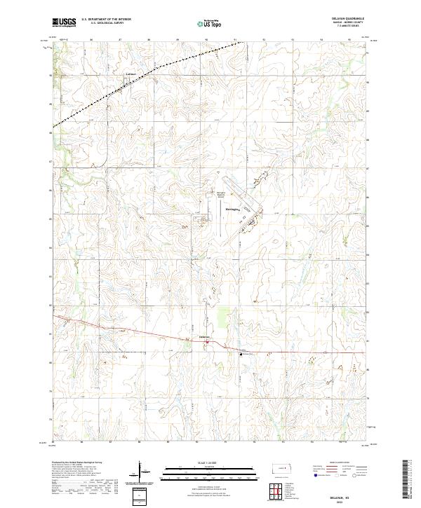 Delavan, KS — USGS 7.5-minute topo (2022)