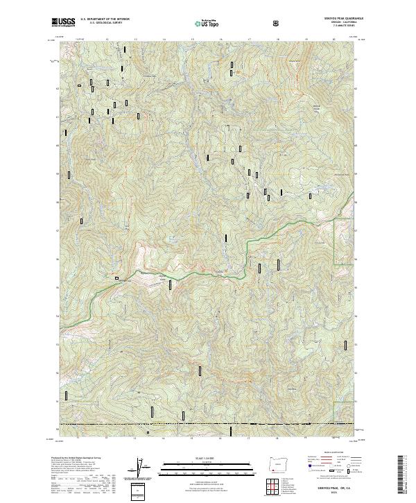 Siskiyou Peak, OR-CA — USGS 7.5-minute topo (2023)