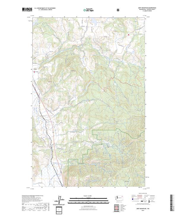 Addy Mountain, WA — USGS 7.5-minute topo (2023)