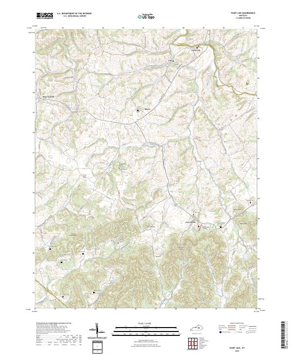 Paint Lick, KY — USGS 7.5-minute topo (2022)