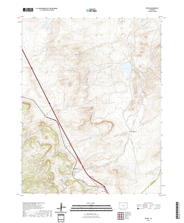 Pryor, CO — USGS 7.5-minute topo (2022)