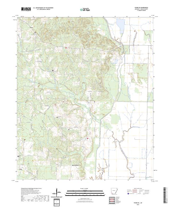 Fouke SE, AR — USGS 7.5-minute topo (2024)