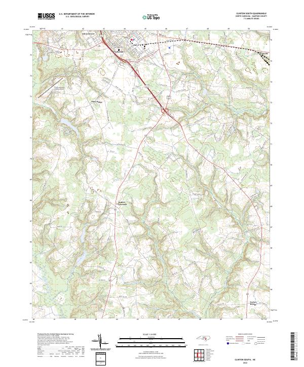 Clinton South, NC — USGS 7.5-minute topo (2022)