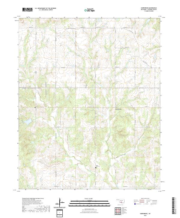 Harrisburg, OK — USGS 7.5-minute topo (2022)