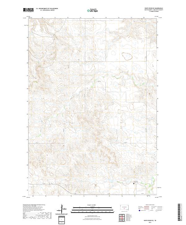 White River SE, SD — USGS 7.5-minute topo (2021)