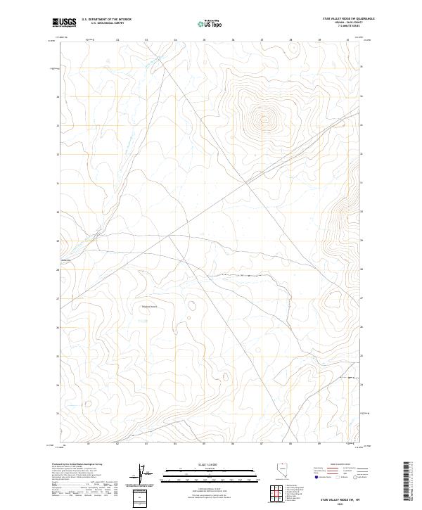 Star Valley Ridge SW, NV — USGS 7.5-minute topo (2021)