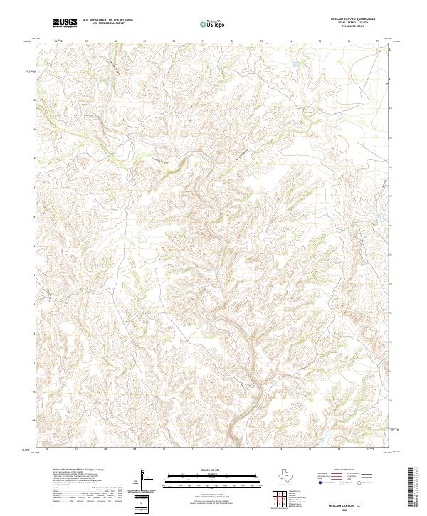 McClain Canyon, TX — USGS 7.5-minute topo (2022)