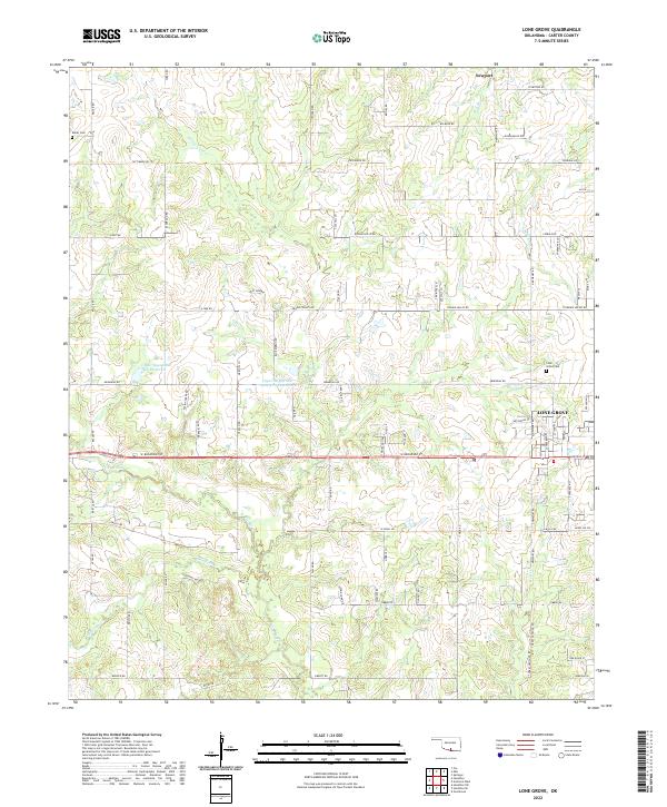 Lone Grove, OK — USGS 7.5-minute topo (2022)