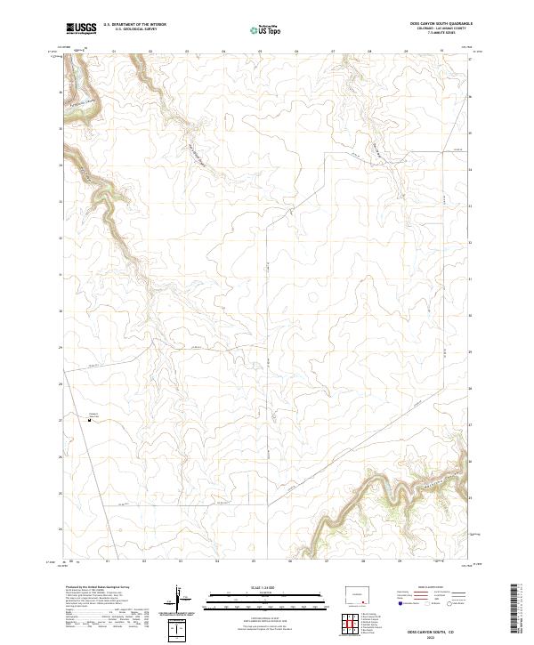 Doss Canyon South, CO — USGS 7.5-minute topo (2022)