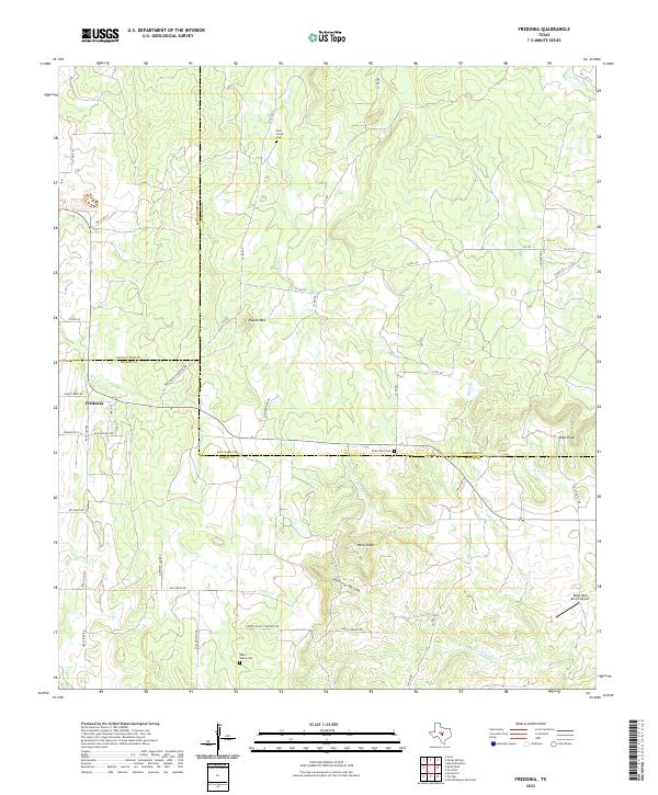 Fredonia, TX — USGS 7.5-minute topo (2022)