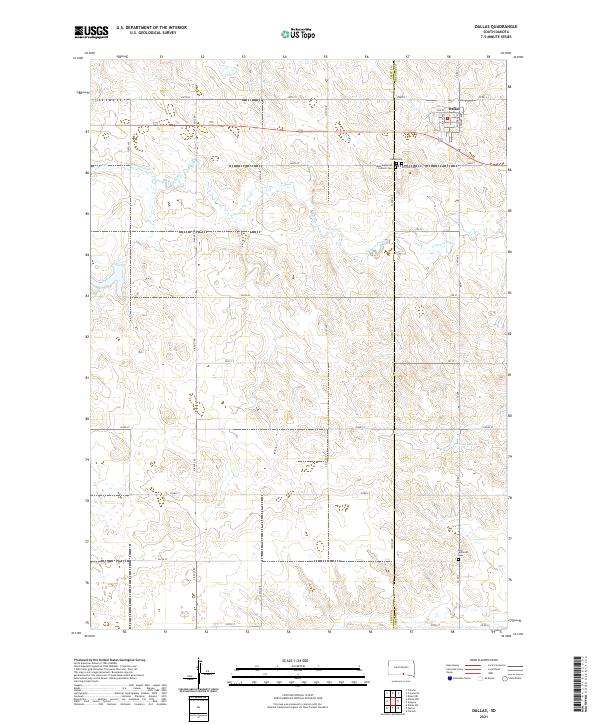 Dallas, SD — USGS 7.5-minute topo (2021)