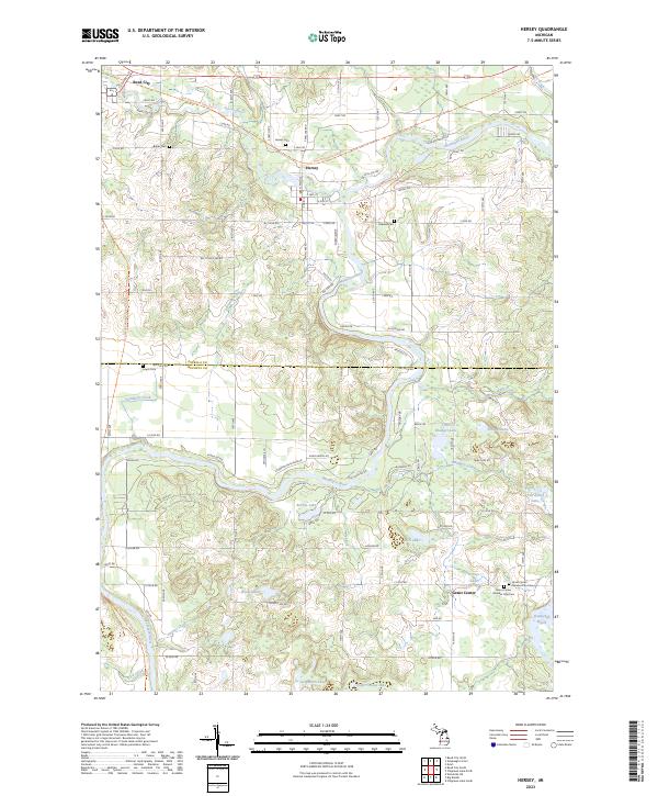 Hersey, MI — USGS 7.5-minute topo (2023)