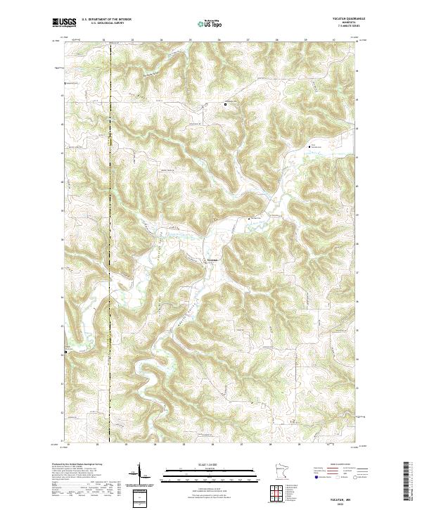 Yucatan, MN — USGS 7.5-minute topo (2022)