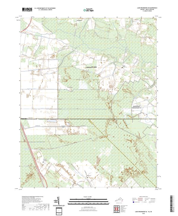 Lake Drummond SE, VA-NC — USGS 7.5-minute topo (2022)