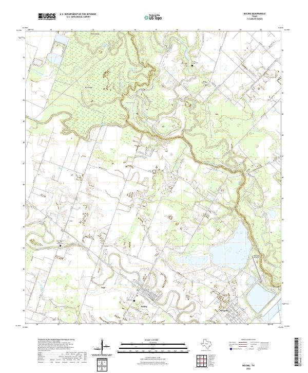 Boling, TX — USGS 7.5-minute topo (2022)