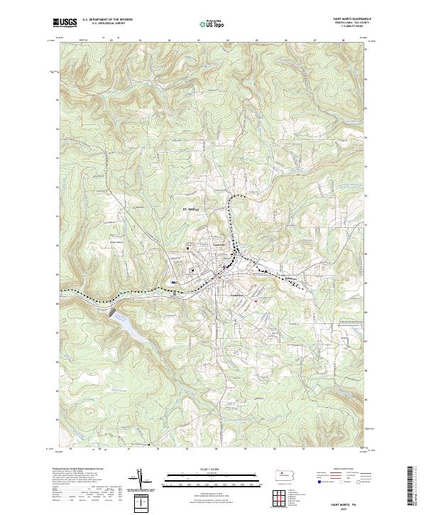 Saint Marys, PA — USGS 7.5-minute topo (2023)