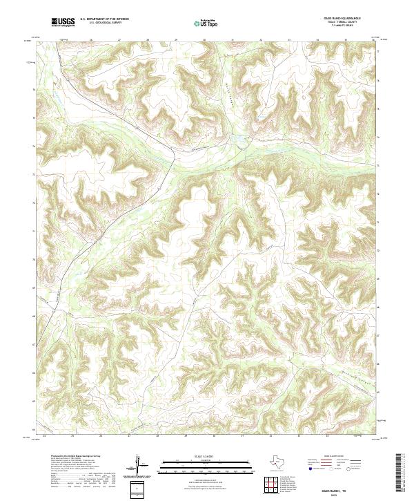 Oasis Ranch, TX — USGS 7.5-minute topo (2022)