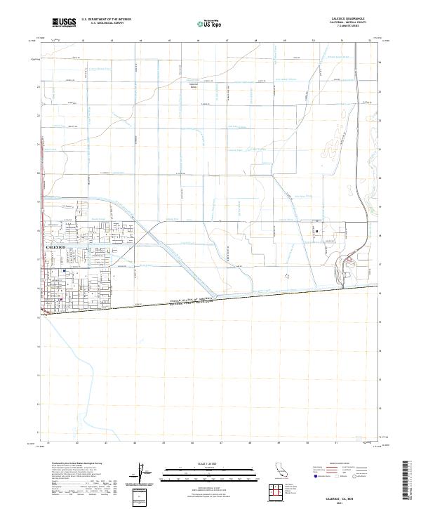 Calexico, CA,BCN, US — USGS 7.5-minute topo (2021)