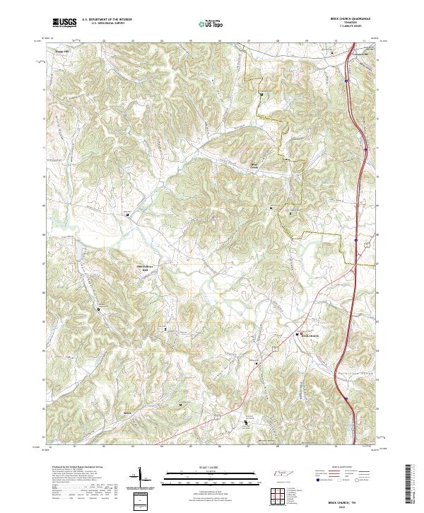 Brick Church, TN — USGS 7.5-minute topo (2022)