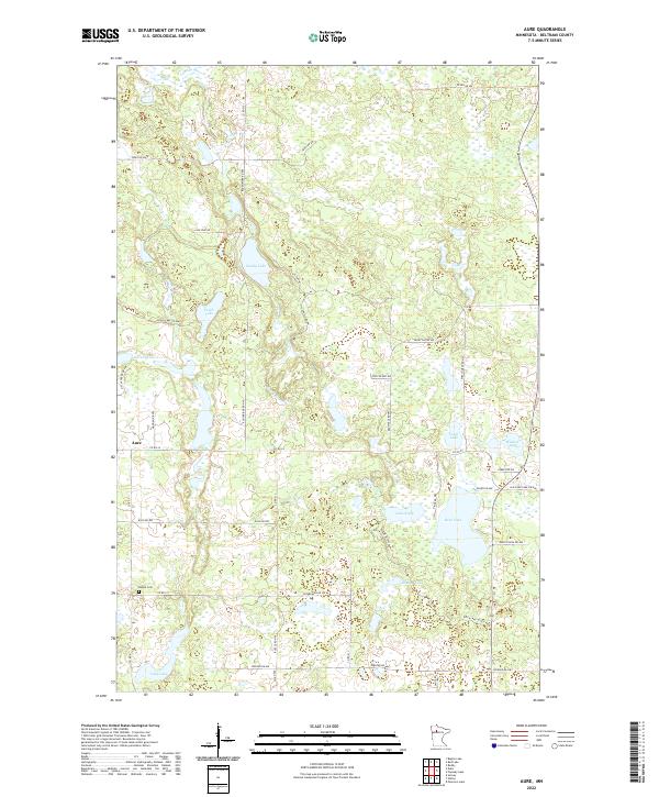 Aure, MN — USGS 7.5-minute topo (2022)