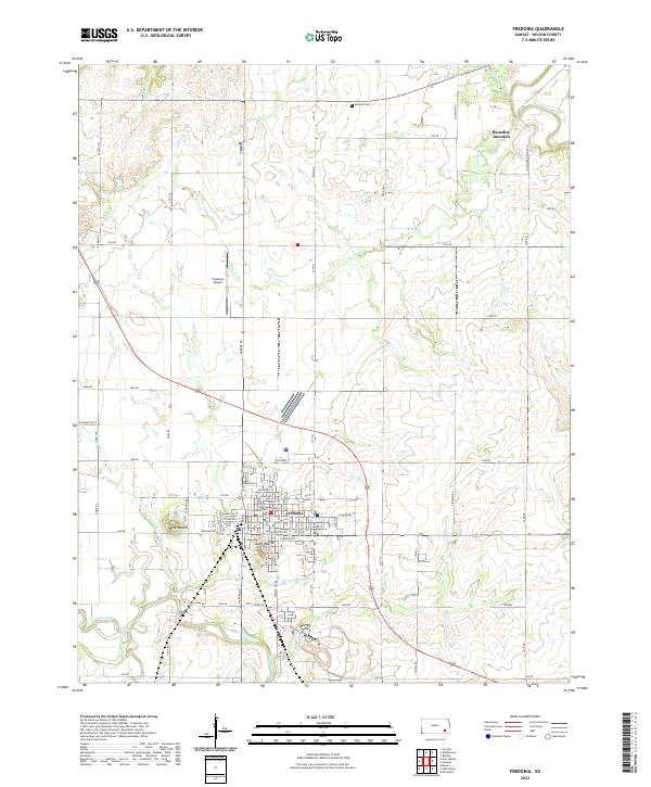 Fredonia, KS — USGS 7.5-minute topo (2022)