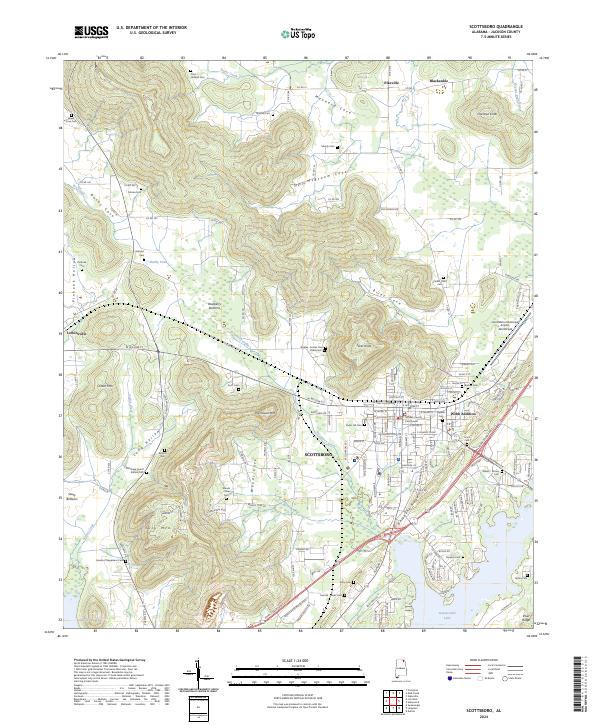 Scottsboro, AL — USGS 7.5-minute topo (2024)