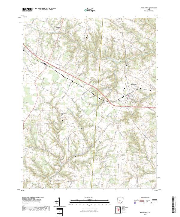 Winchester, OH — USGS 7.5-minute topo (2023)