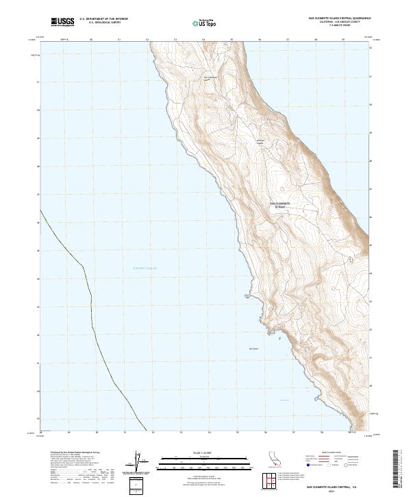San Clemente Island Central, CA — USGS 7.5-minute topo (2021)