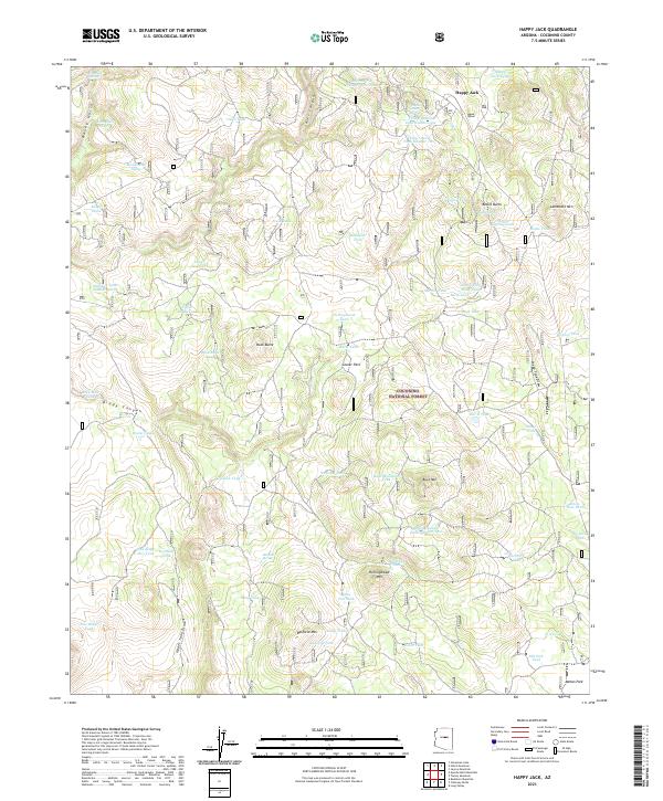 Happy Jack, AZ — USGS 7.5-minute topo (2021)