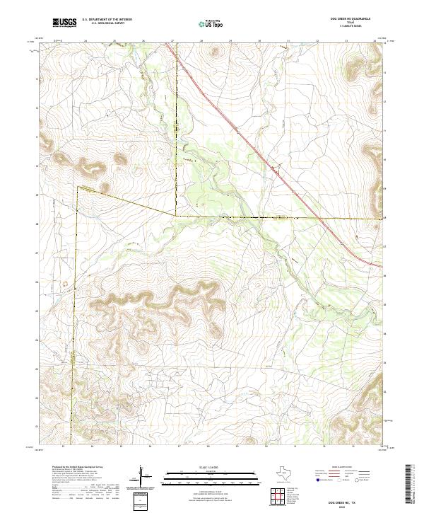 Dog Creek NE, TX — USGS 7.5-minute topo (2022)