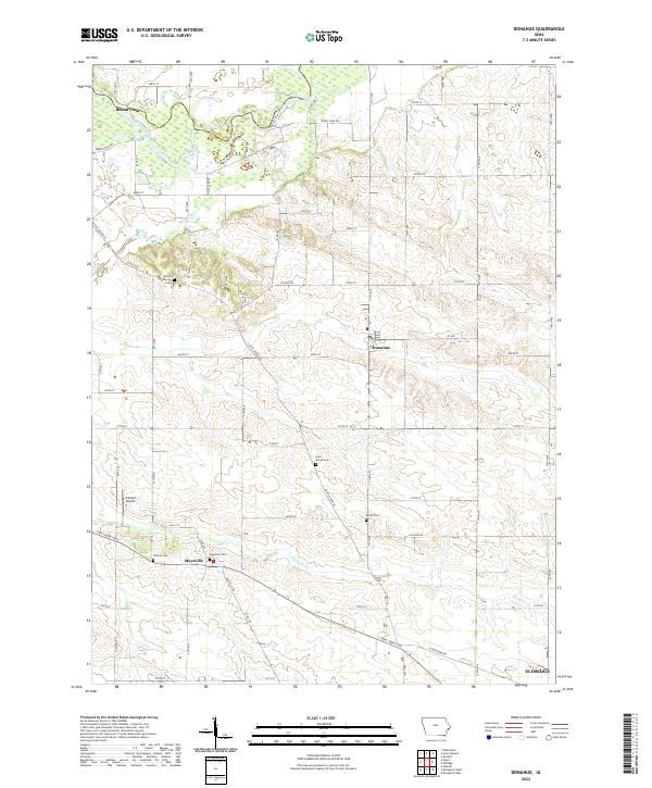 Donahue, IA — USGS 7.5-minute topo (2022)