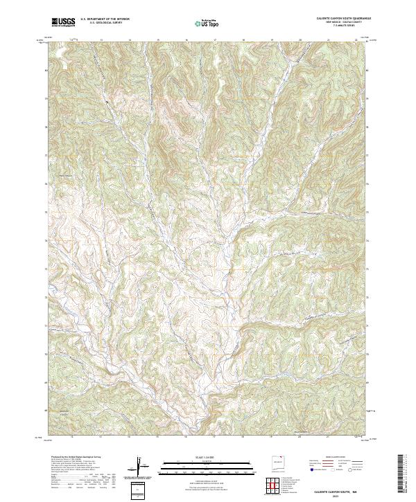 Caliente Canyon South, NM — USGS 7.5-minute topo (2023)