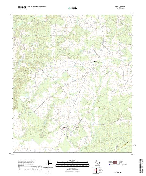 Weldon, TX — USGS 7.5-minute topo (2022)